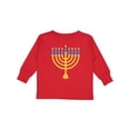 thumbnail image 1 of Inktastic Hanukkah Chanukah Menorah Boys or Girls Long Sleeve Toddler T-Shirt, 1 of 5
