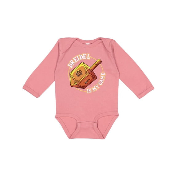 Inktastic Hanukkah Dreidel Game Boys or Girls Long Sleeve Baby Bodysuit