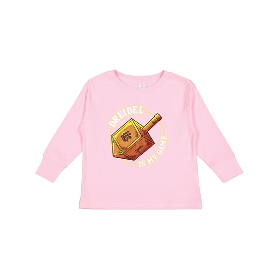 Inktastic Hanukkah Dreidel Game Boys or Girls Long Sleeve Toddler T-Shirt