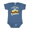 thumbnail image 1 of Inktastic Hanukkah Funny Here for Latkes Boys or Girls Baby Bodysuit, 1 of 5