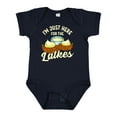 thumbnail image 1 of Inktastic Hanukkah Funny Here for Latkes Boys or Girls Baby Bodysuit, 1 of 5