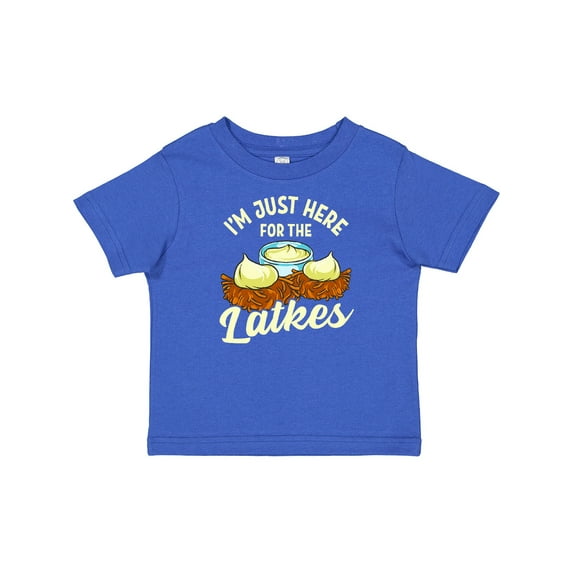 Inktastic Hanukkah Funny Here for Latkes Boys or Girls Baby T-Shirt