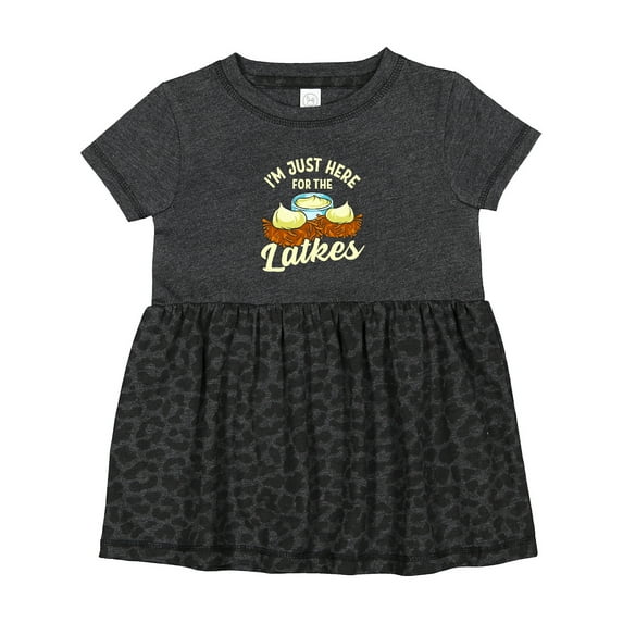 Inktastic Hanukkah Funny Here for Latkes Girls Baby Dress