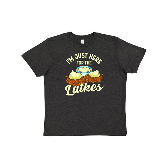 Inktastic Hanukkah Funny Here for Latkes Youth T-Shirt