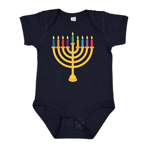 Inktastic Hanukkah Menorah Candles Boys or Girls Baby Bodysuit