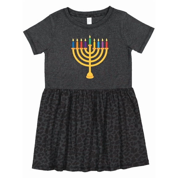 Inktastic Hanukkah Menorah Candles Girls Toddler Dress