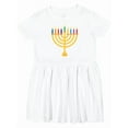thumbnail image 1 of Inktastic Hanukkah Menorah Candles Girls Toddler Dress, 1 of 5