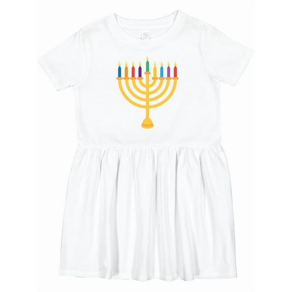 Inktastic Hanukkah Menorah Candles Girls Toddler Dress