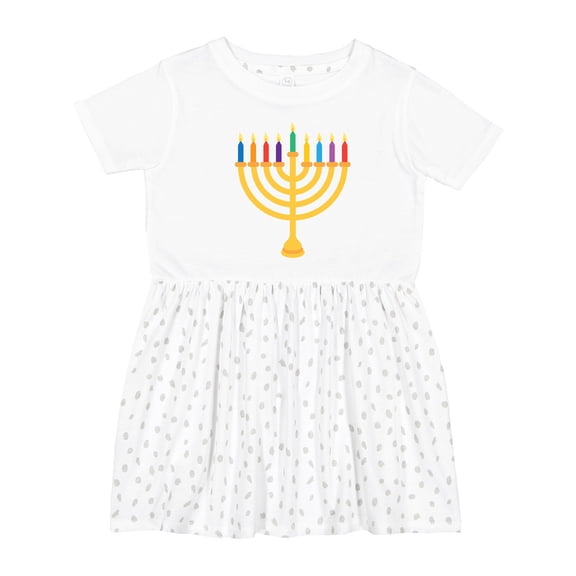 Inktastic Hanukkah Menorah Candles Girls Toddler Dress