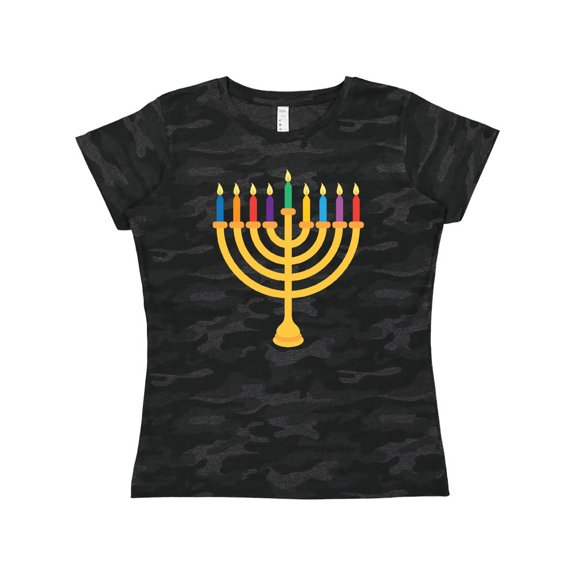 Inktastic Hanukkah Menorah Candles Women's T-Shirt