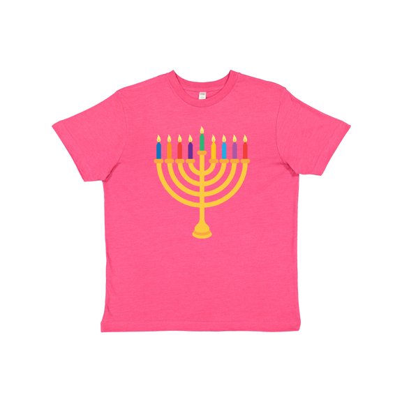 Inktastic Hanukkah Menorah Candles Youth T-Shirt