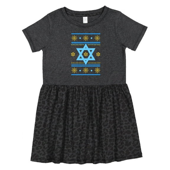 Inktastic Hanukkah Ugly Sweater Girls Toddler Dress