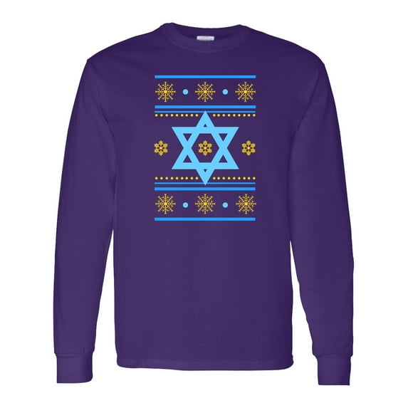 Inktastic Hanukkah Ugly Sweater Long Sleeve T-Shirt