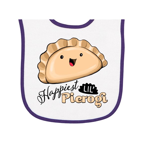 Inktastic Happiest Lil' Pierogi Baby Terry Cloth Bib