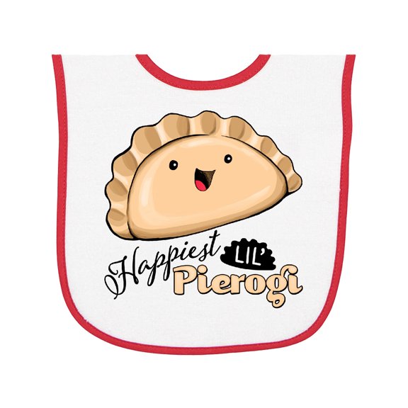 Inktastic Happiest Lil' Pierogi Baby Terry Cloth Bib
