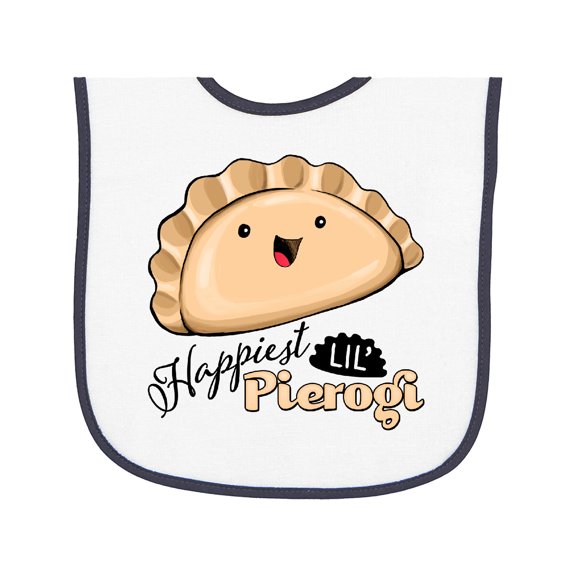 Inktastic Happiest Lil' Pierogi Baby Terry Cloth Bib