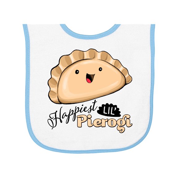 Inktastic Happiest Lil' Pierogi Baby Terry Cloth Bib