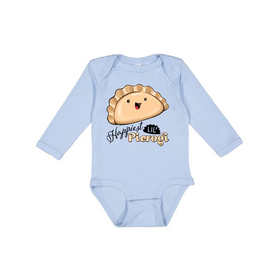 Inktastic Happiest Lil' Pierogi Boys or Girls Long Sleeve Baby Bodysuit