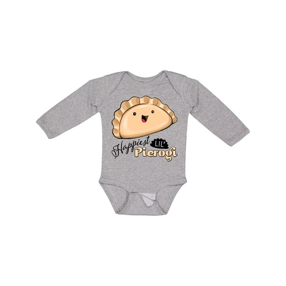 Inktastic Happiest Lil' Pierogi Boys or Girls Long Sleeve Baby Bodysuit
