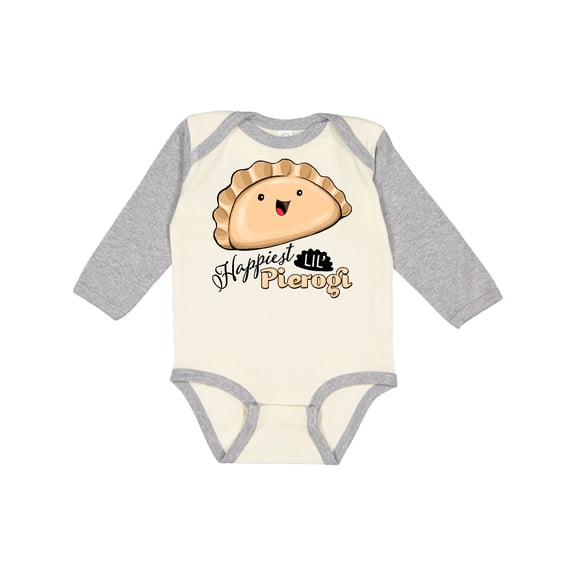 Inktastic Happiest Lil' Pierogi Boys or Girls Long Sleeve Baby Bodysuit