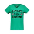 thumbnail image 1 of Inktastic Happiness is Being a Grandma with Butterflies Women's V-Neck T-Shirt, 1 of 5