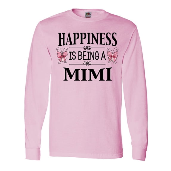 Inktastic Happiness is Being a Mimi with Butterflies Long Sleeve T-Shirt
