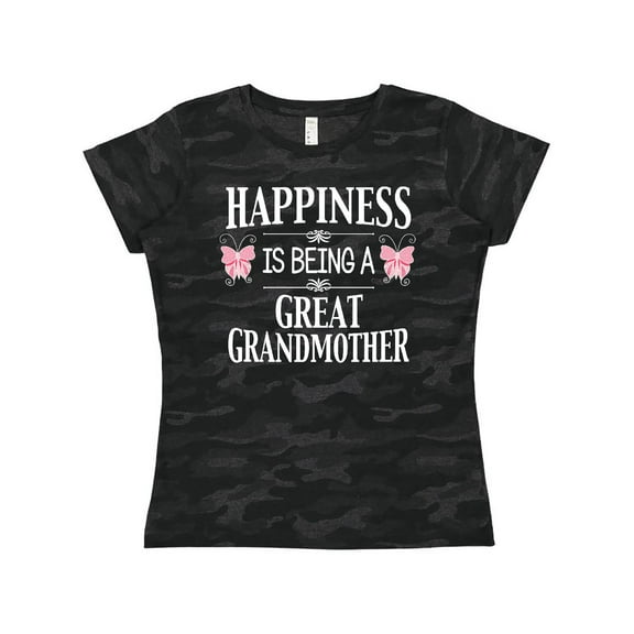Inktastic Happiness is being a Great Grandmother with Butterflies Women's T-Shirt