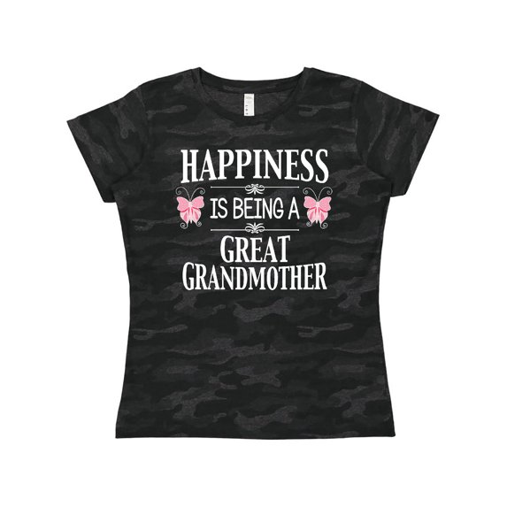 Inktastic Happiness is being a Great Grandmother with Butterflies Women's T-Shirt