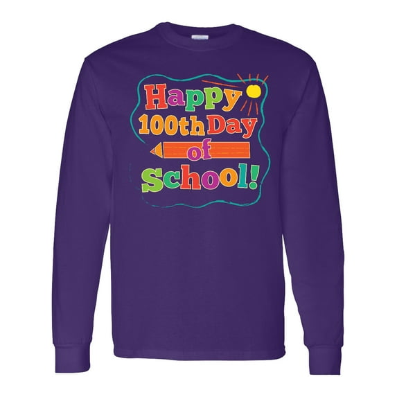 Inktastic Happy 100th Day of School Long Sleeve T-Shirt