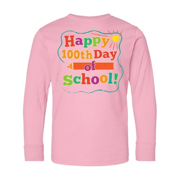 Inktastic Happy 100th Day of School Long Sleeve Youth T-Shirt