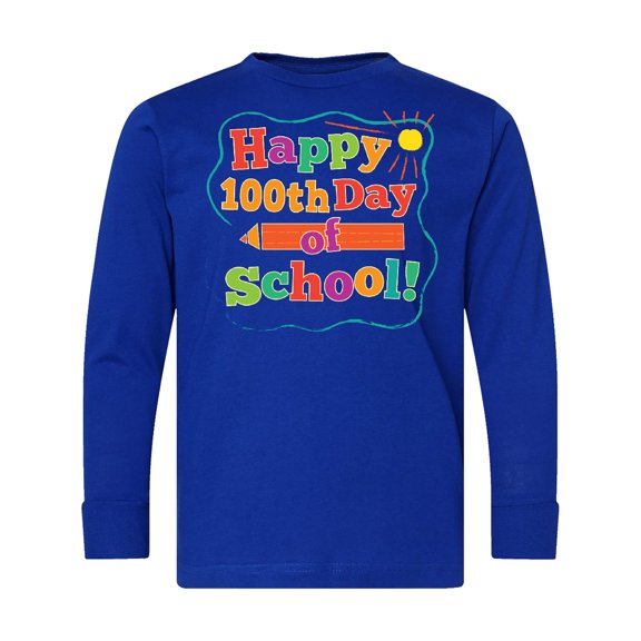 Inktastic Happy 100th Day of School Long Sleeve Youth T-Shirt