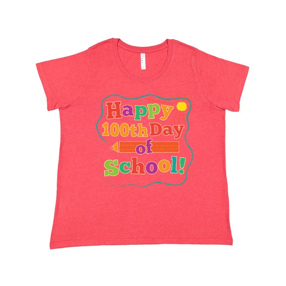 Inktastic Happy 100th Day of School Women's Plus Size T-Shirt