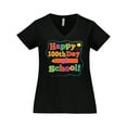 thumbnail image 1 of Inktastic Happy 100th Day of School Women's Plus Size V-Neck T-Shirt, 1 of 5
