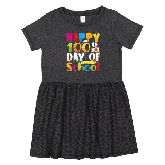 Inktastic Happy 100th Days of School Girls Toddler Dress