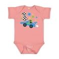 thumbnail image 1 of Inktastic Happy 1st Birthday Blue Racing Car Boys or Girls Baby Bodysuit, 1 of 5