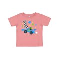 thumbnail image 1 of Inktastic Happy 1st Birthday Blue Racing Car Boys or Girls Baby T-Shirt, 1 of 5