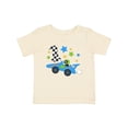 thumbnail image 1 of Inktastic Happy 1st Birthday Blue Racing Car Boys or Girls Baby T-Shirt, 1 of 5