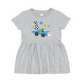thumbnail image 1 of Inktastic Happy 1st Birthday Blue Racing Car Girls Baby Dress, 1 of 5