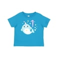 thumbnail image 1 of Inktastic Happy 1st Birthday with Cute Narwhal Stars and Bubbles Boys or Girls Baby T-Shirt, 1 of 5