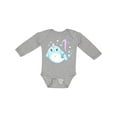 thumbnail image 1 of Inktastic Happy 1st Birthday with Cute Narwhal Stars and Bubbles Boys or Girls Long Sleeve Baby Bodysuit, 1 of 5