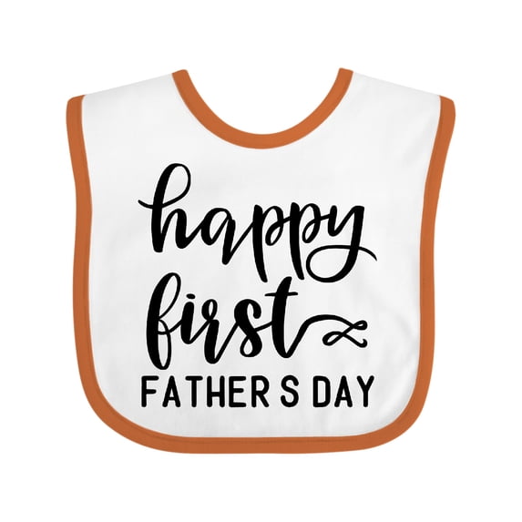 Inktastic Happy 1st Father's Day Design Boys or Girls Baby Bib