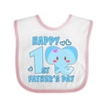 thumbnail image 1 of Inktastic Happy 1st Fathers Day with Elephant Girls Baby Bib, 1 of 4