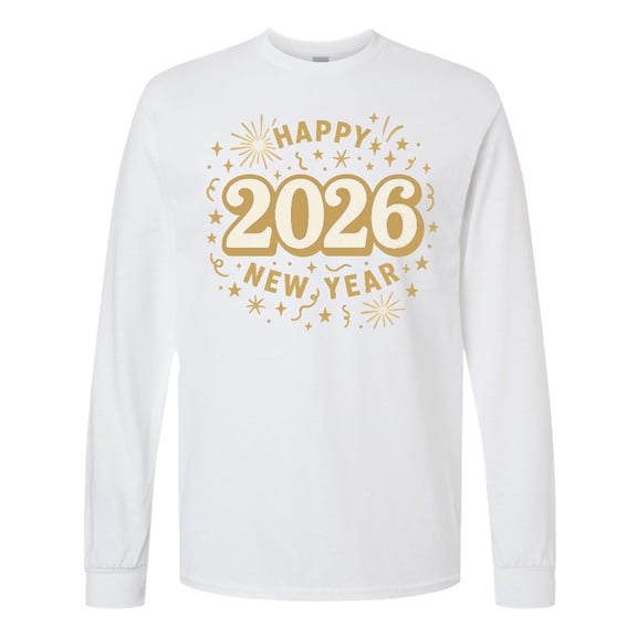 Inktastic Happy 2026 New Year Celebration Long Sleeve T-Shirt