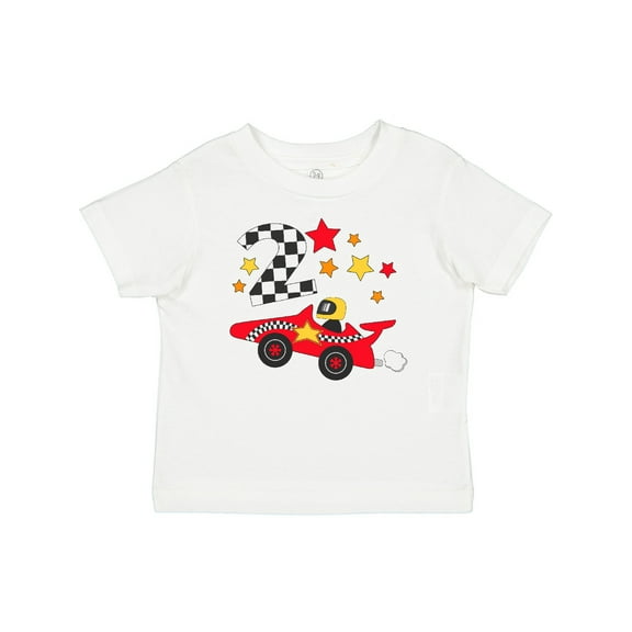 Inktastic Happy 2nd Birthday Red Racing Car Boys or Girls Baby T-Shirt