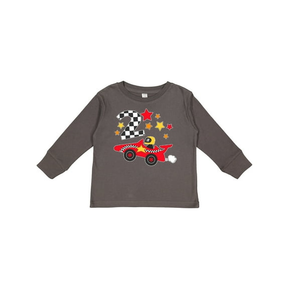 Inktastic Happy 2nd Birthday Red Racing Car Boys or Girls Long Sleeve Toddler T-Shirt