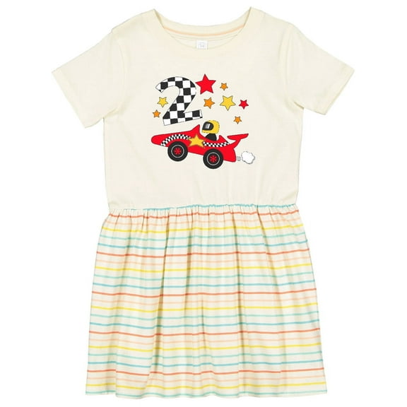 Inktastic Happy 2nd Birthday Red Racing Car Girls Toddler Dress
