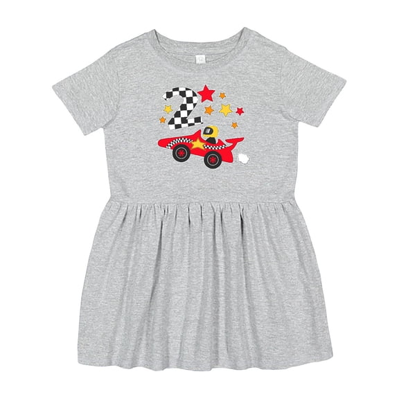 Inktastic Happy 2nd Birthday Red Racing Car Girls Toddler Dress