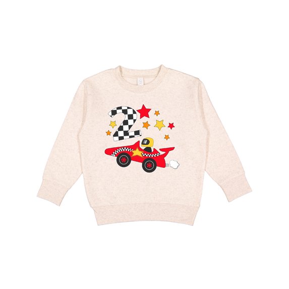 Inktastic Happy 2nd Birthday Red Racing Car Toddler Sweatshirt