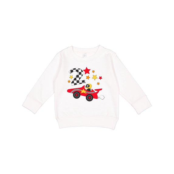 Inktastic Happy 2nd Birthday Red Racing Car Toddler Sweatshirt