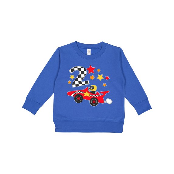 Inktastic Happy 2nd Birthday Red Racing Car Toddler Sweatshirt
